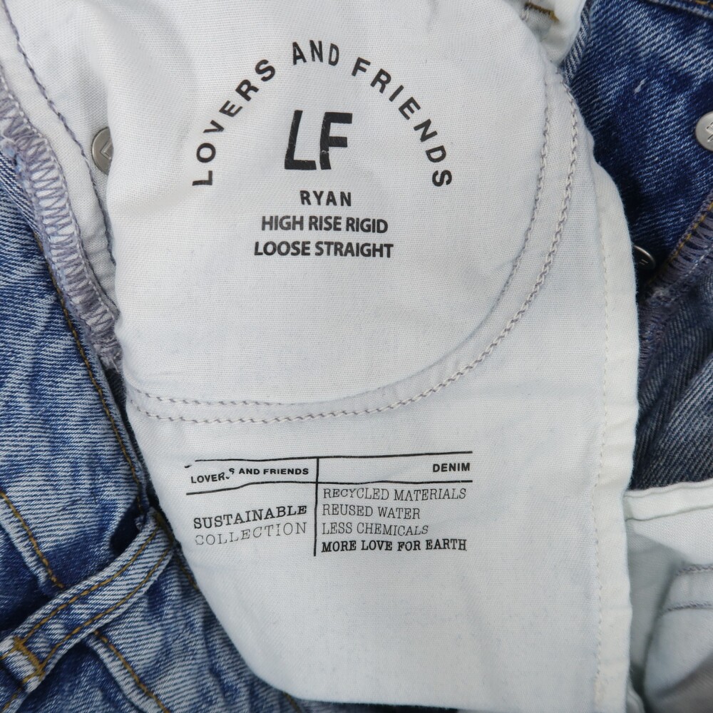 Lovers And Friends Ryan Jeans Womens 29 Blue High Rise Loose Straight Distressed - Picture 10 of 13
